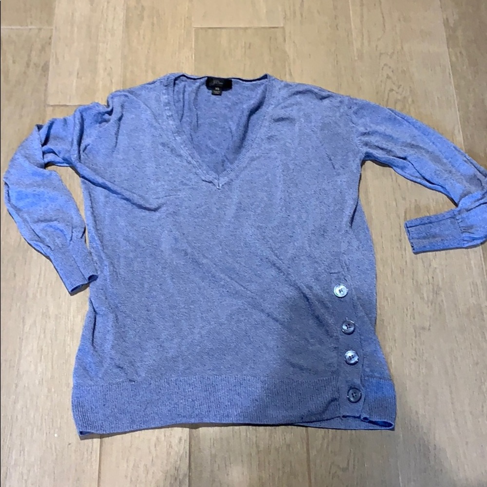 jcrew blue button sweater